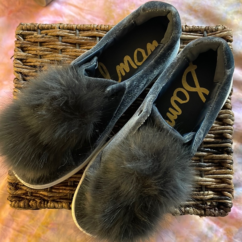 Sam Edelman velvet pompom sneakers